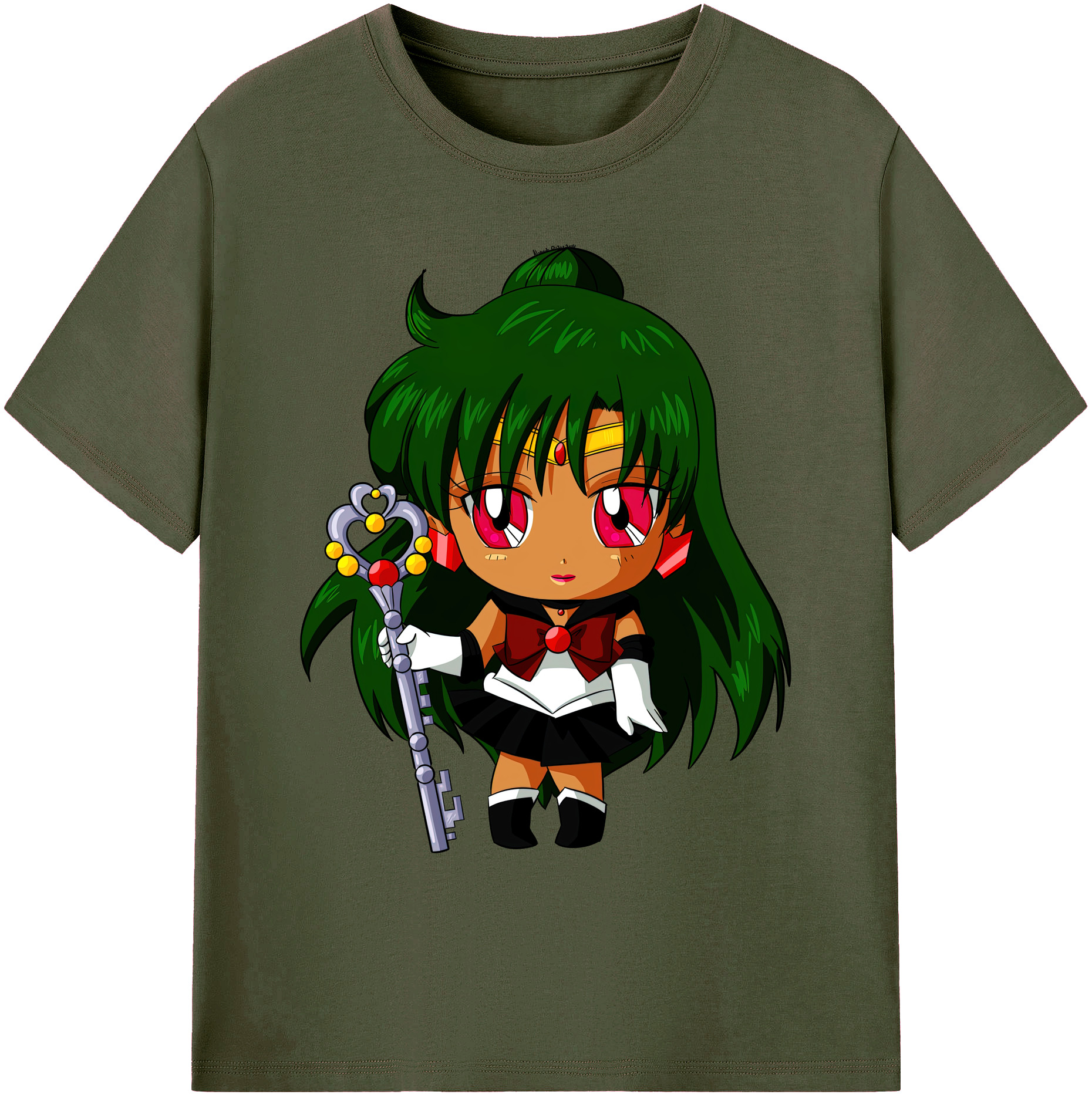 （画像用） 美少女戦士セーラームーン 冥王せつな Sailor Moon Meiou Setsuna 綿100％ メンズ半袖Tシャツ｜肌触りやわらか＆通気性